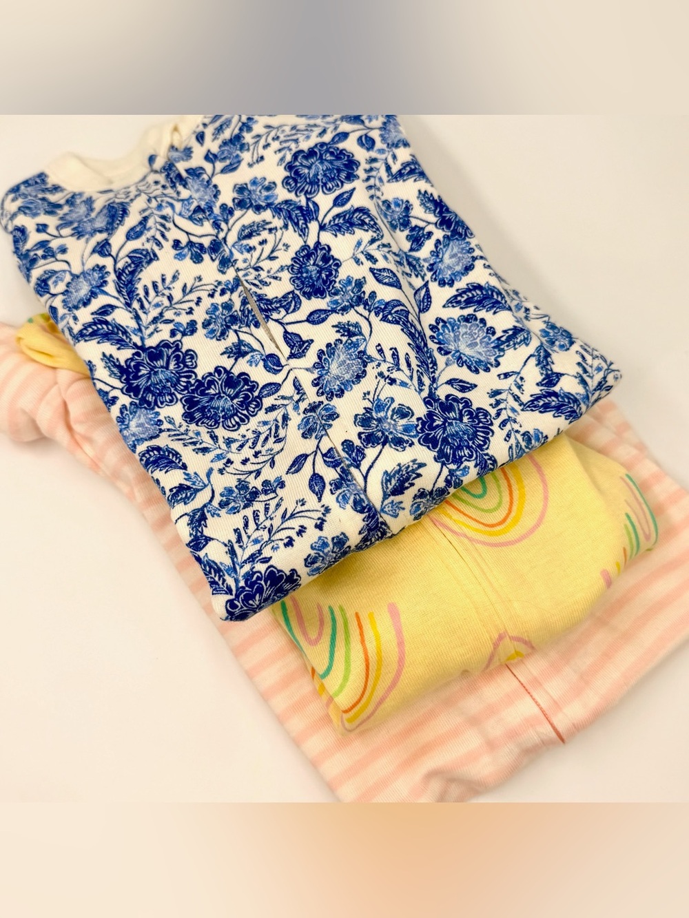 Old Navy Baby Girl 0-3M Footed Sleepers Pajamas 3-Pack Rainbow Floral
